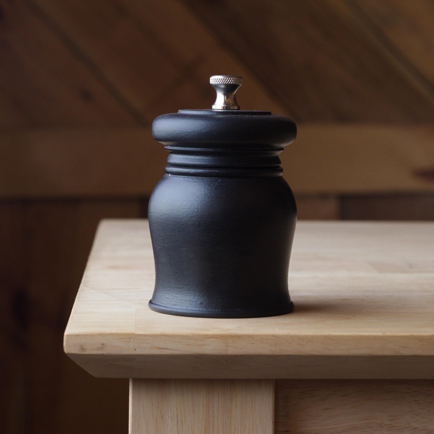 Pepper Grinder - Maple Wood - 3.5 inch painted black