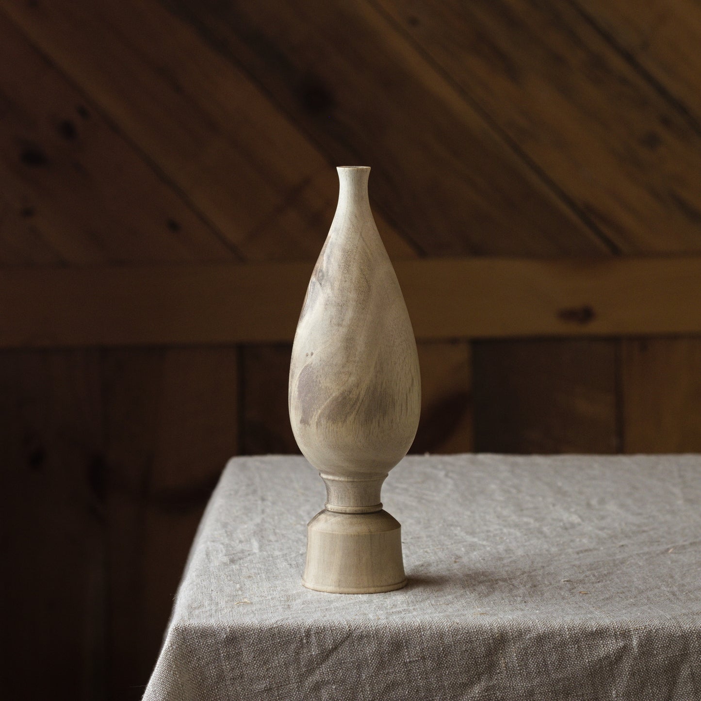 Dry Flower Vase- 8", black walnut