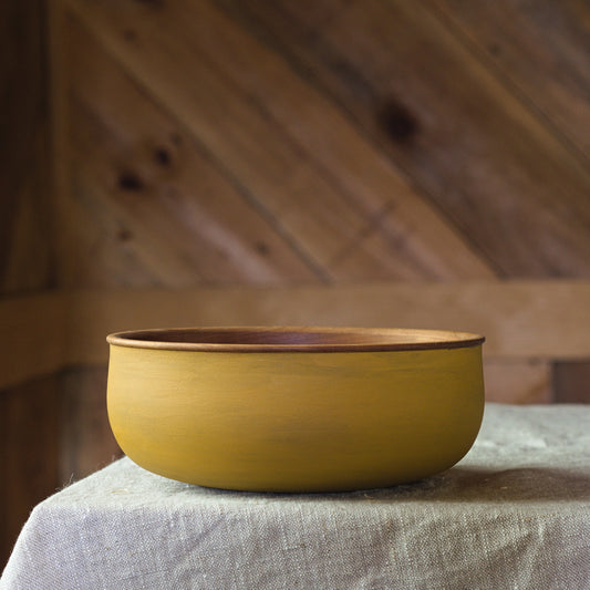 Cherry Wooden Bowl - 6.5", yellow