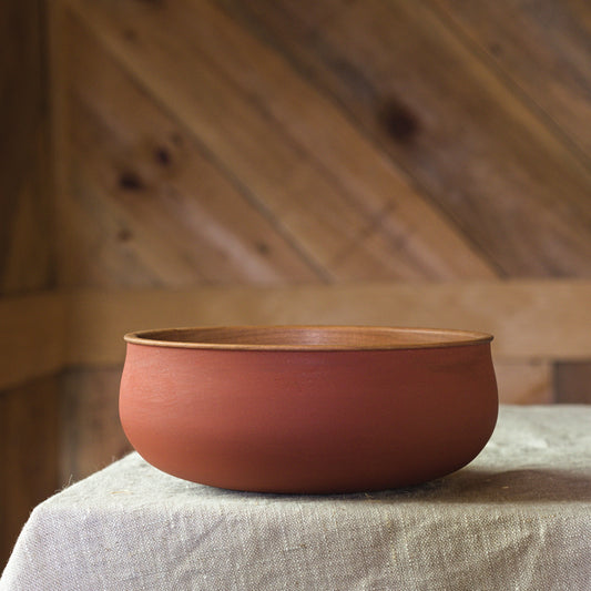 Cherry Wooden Bowl - 6.5", red