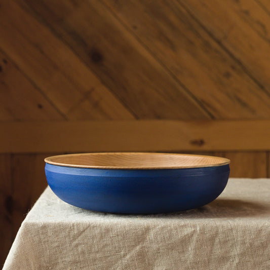 Maple Wooden Bowl - 9", blue