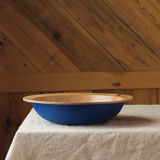 Maple Wooden Bowl - 10", blue