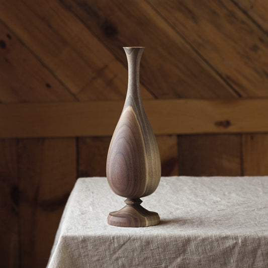 Dry Flower Vase - 9", black walnut